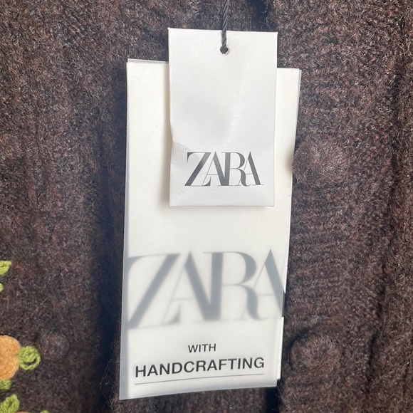 ZARA - Floral Knit Cardigan - Size S - BRAND NEW WITH TAGS RRP: £49.99 - Picture 4 of 14